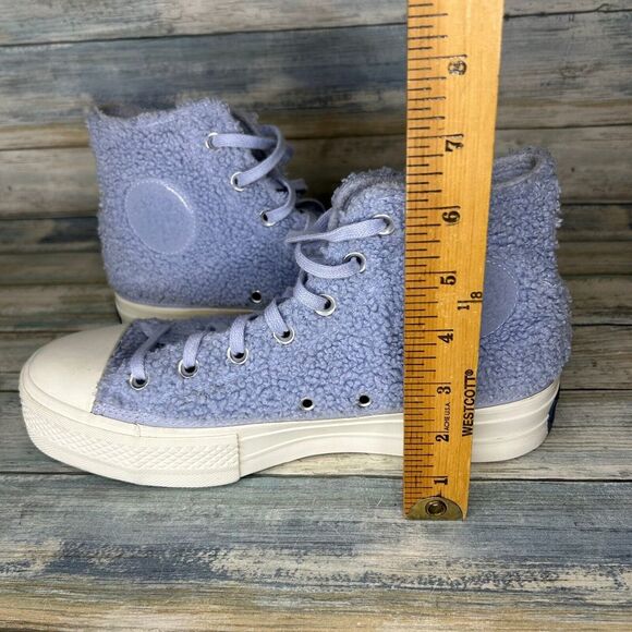 Converse Sherpa Platform Size 9 Chuck Taylor All Star High Cozy Womens Ghost‎ - Picture 8 of 10